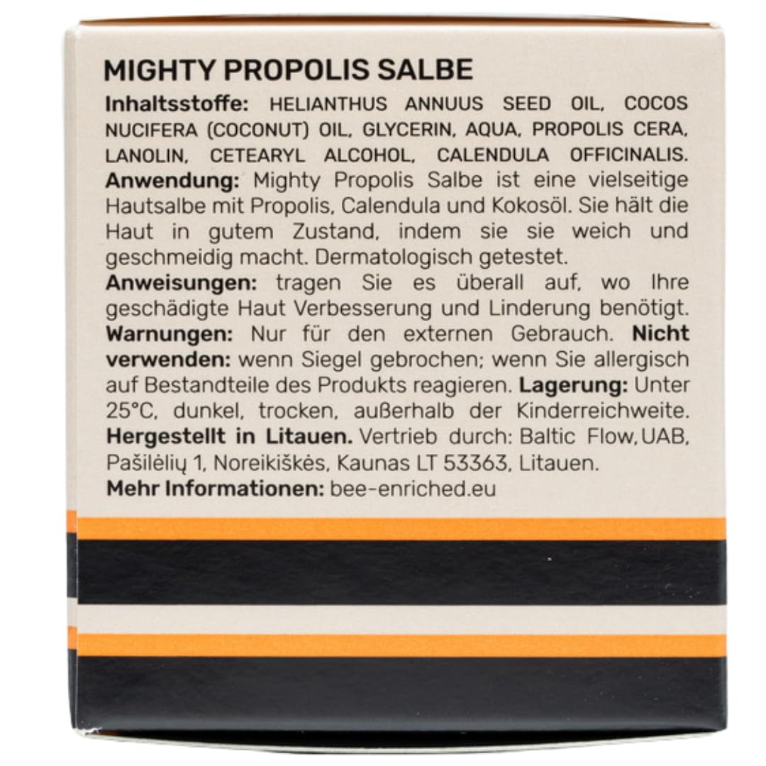 Zugsalbe & Wundsalbe 60g | Wund und Heilsalbe mit Calendula | Mighty Propolis Salbe | Wundheilsalbe | Salbe Gegen Juckreiz | Bee Enriched
