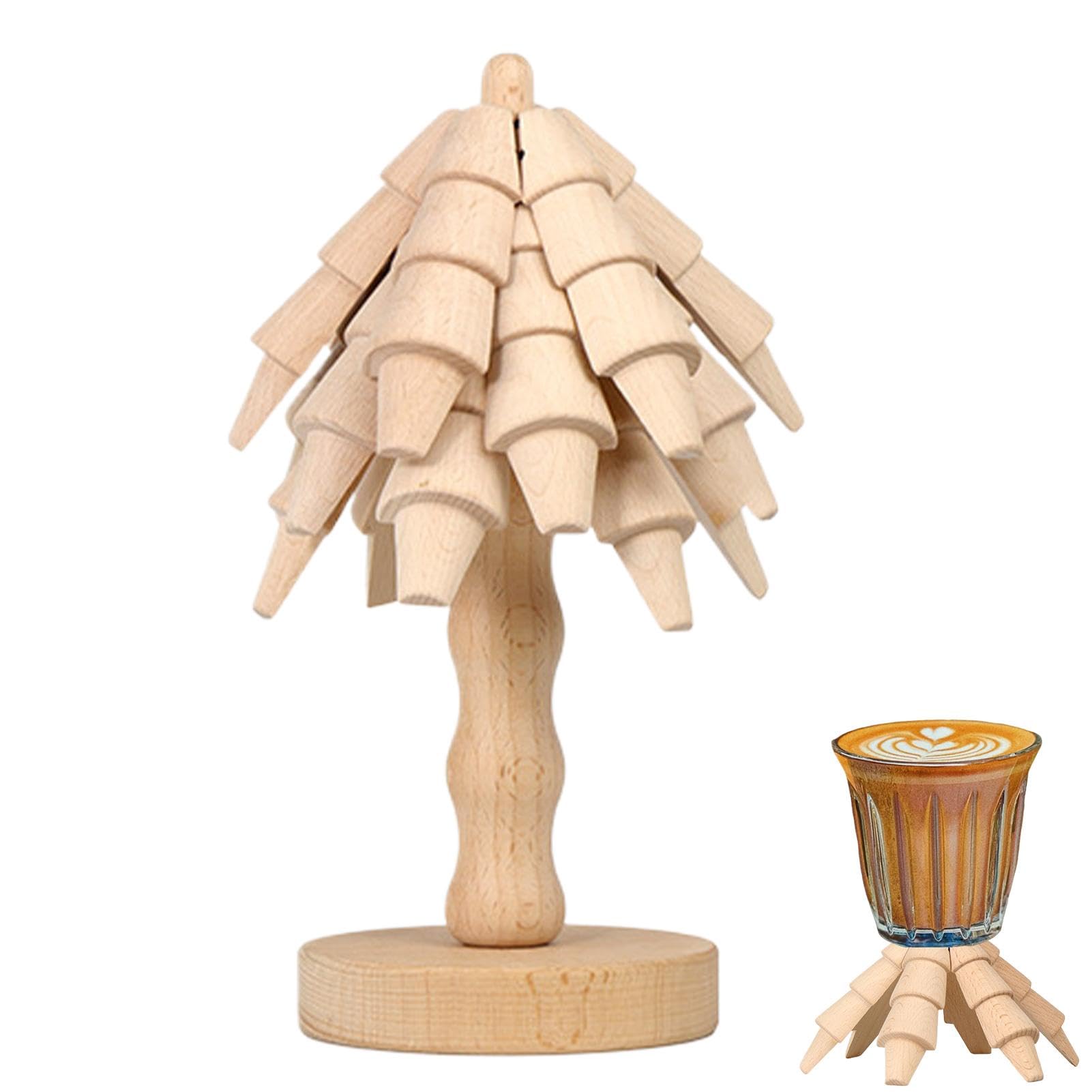 Ensemble de dessous de plat en bois | Dessous de plat en bois résistant à la chaleur pour sapin de Noël, dessous de plat antidérapant, dessous de plat en forme d'arbre pour boissons, assiettes, | Dessous De Plat En Bois Et Maniques Pour Casseroles Pots Bo