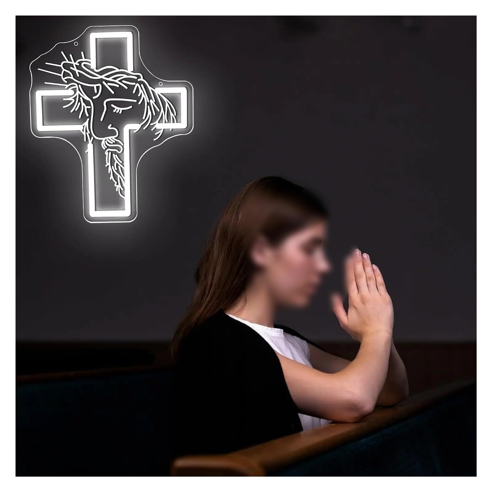 Decoración Lámparas Señal De Neón LED La Cruz Jesús