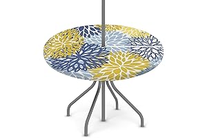 Fitted Round Tablecloth with Umbrella Hole