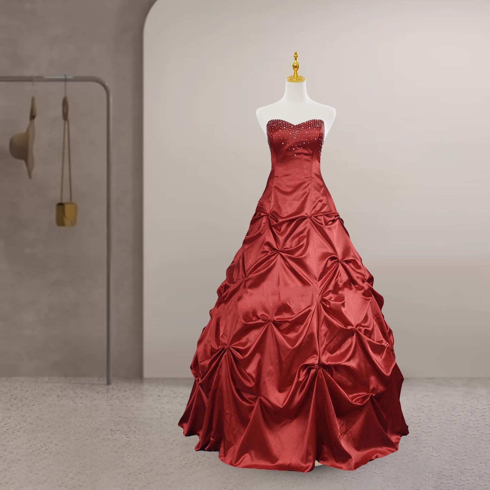 Manichino da sartoria, in plastica rigida, per negozi di abbigliamento, sartorie, grandi bancarelle, altezza regolabile 70-130 cm, oro e giallo