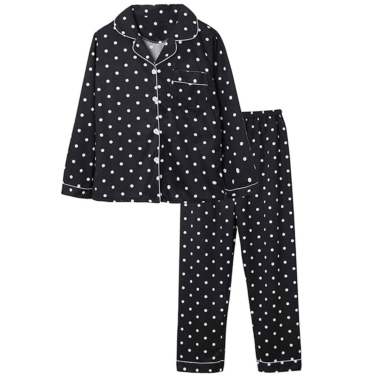 Generic Pyjamas For Women Loungewear Set Long Sleeve Button Down Nightwear 2 Piece Sleepwe...