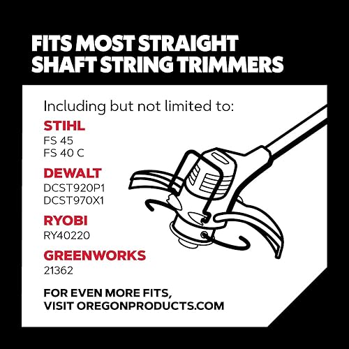Miniatura 2 de Oregon Línea de repuesto para recortadora de cuerdas para trabajos en el patio o jardinería, ajuste universal, todo propósito, redondo, 0.095