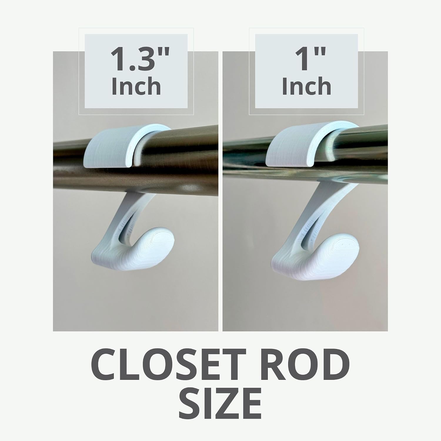 Closet Organizer Hooks (Light Gray, 4-Pack) - Designed for Hanging Purses, Handbags, Belts, Bags, Backpacks, Hats, and Accessories in Your Closet