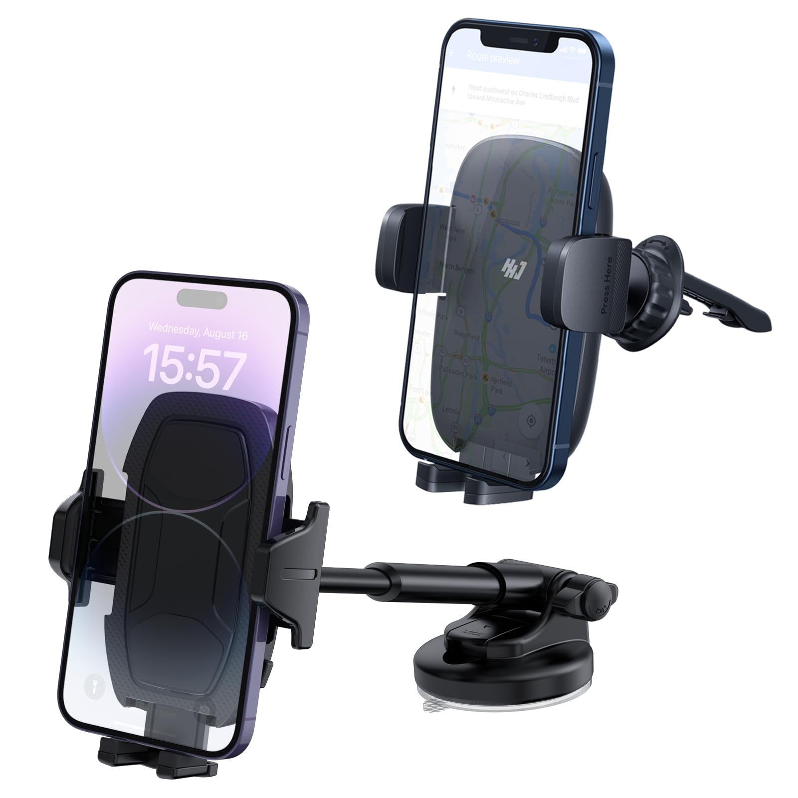 2023 Upgraded Phone Holder Car Universal Strong Suction Cell Phone Mount for Car Dashboard Windshield Air Vent Handsfree Car Mount for iPhone Automobile Cradles Universal