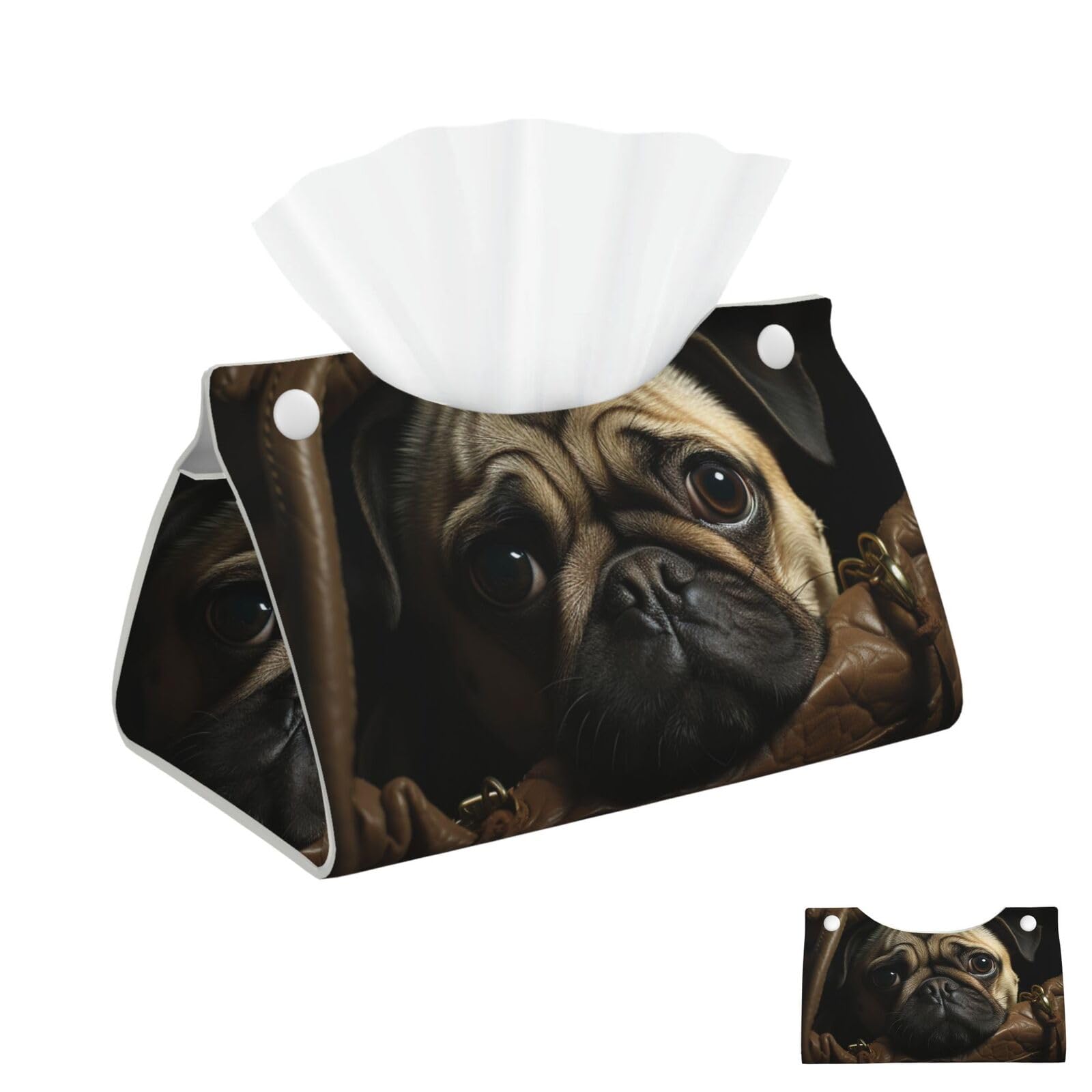 Little Pug Tissue Box Cover Square Cube Boxes