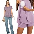 KIKWIT Maternity Feeding Tops Without Zip for Women, Feeding Coverup Pregnancy Tshirt,Feeding T-Shirt for Easy Nursing &