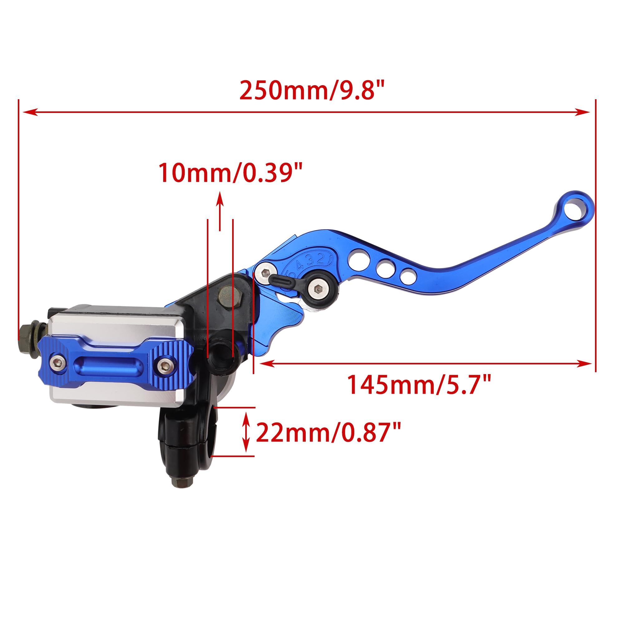 WOOSTAR 22mm Standard 7/8" Regolabile Frizione Leva Pompa Freno Frizione Set con Ruotare la Manopola Dell'acceleratore Sostituzione per Majesty T3 T5 T7 Moto Dirt Pit Bike Scooter ATV Blu