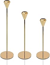Festival Candle Accessories - Metal Vintage Candle Holders for Holiday and Event Decor, Suitable for Valentine's, Weddings, and Christmas, 3-Piece Set with Various Stylish Designs (Jewel Gold)