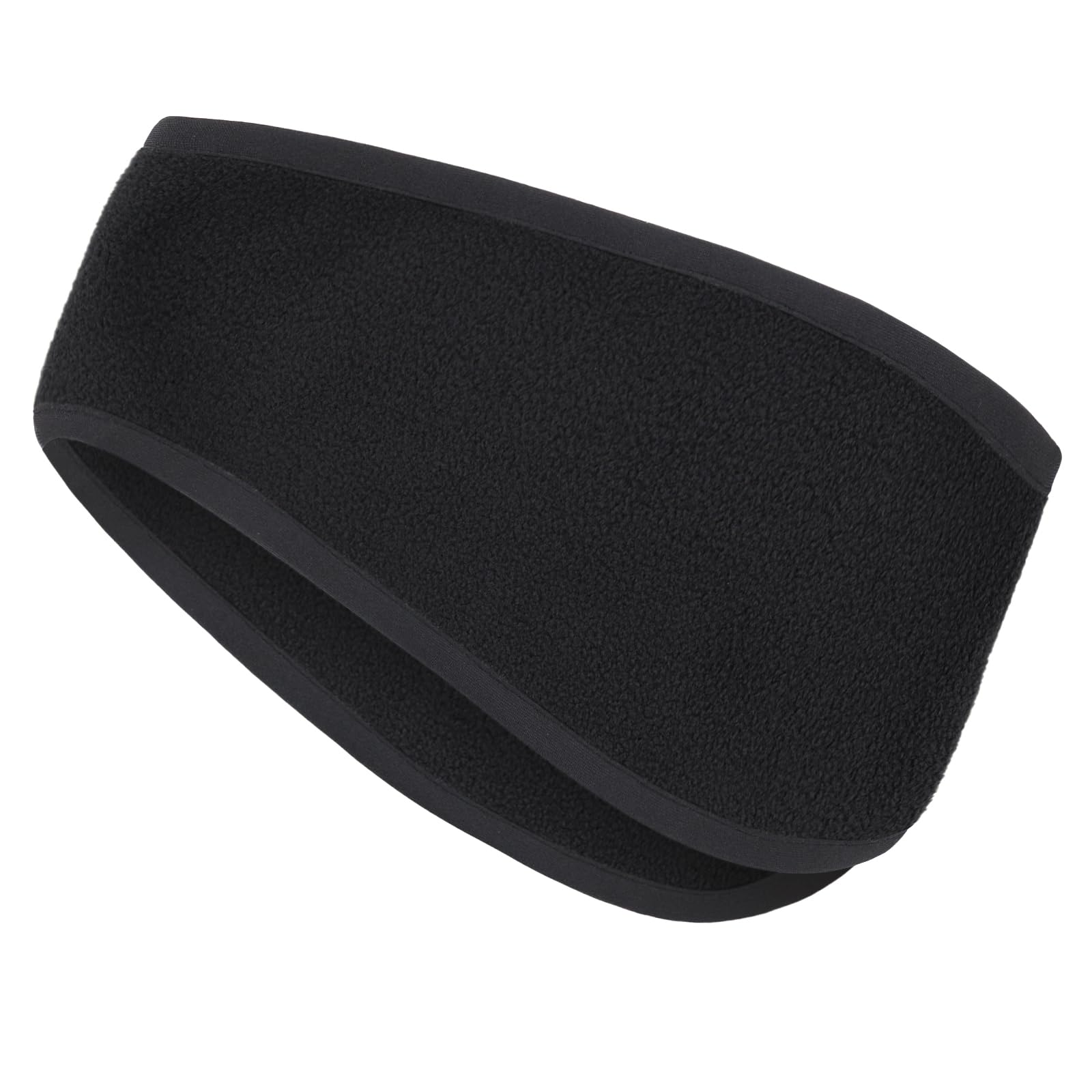 Fachoi Women's Black Fleece Ear Warmers Headband,Winter Earmuffs For And Men, Fleece Ear Covers, Moisture Wicking Sweatband For Running, Ski, Sport F4-Ylrhed (Black)