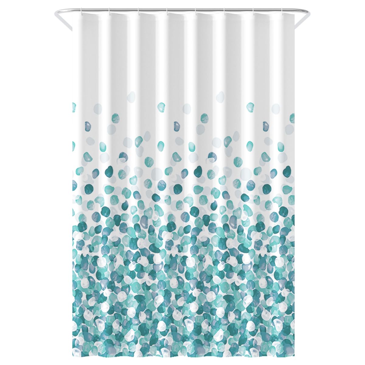 Loti Living Blue Ocean Shower Curtain 120 X 200 Cm - Anti Mold - Waterproof Polyester - Includes Rings