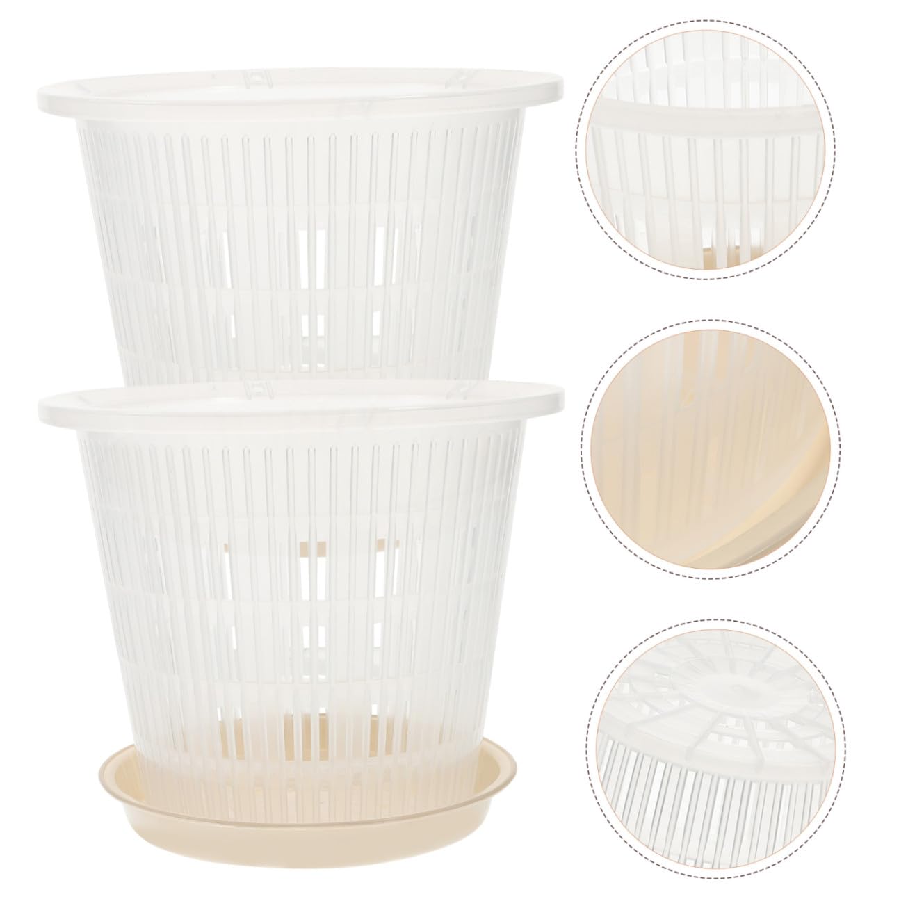 DOITOOL 5ensembles Lot de Pots de Fleurs Plastique pour Pépinière Godets Transparents pour Plantes et Semis avec Drainage et Aération