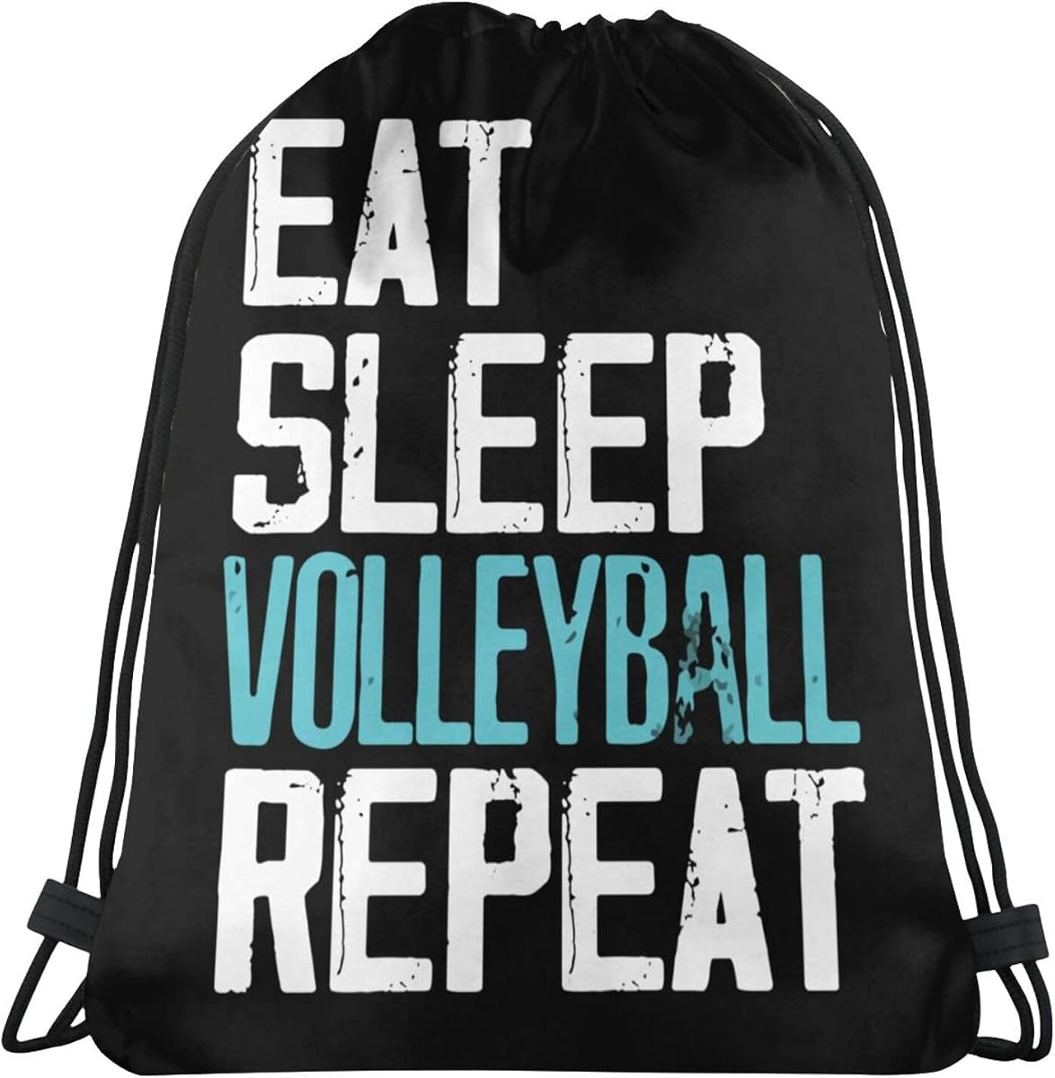 Eat Sleep Volleyball Repeat Drawstring Pack Beam Mouth Yoga Sackpack Shoulder Bags For Men/Women | Sport Sackpack Gym Travel Bag