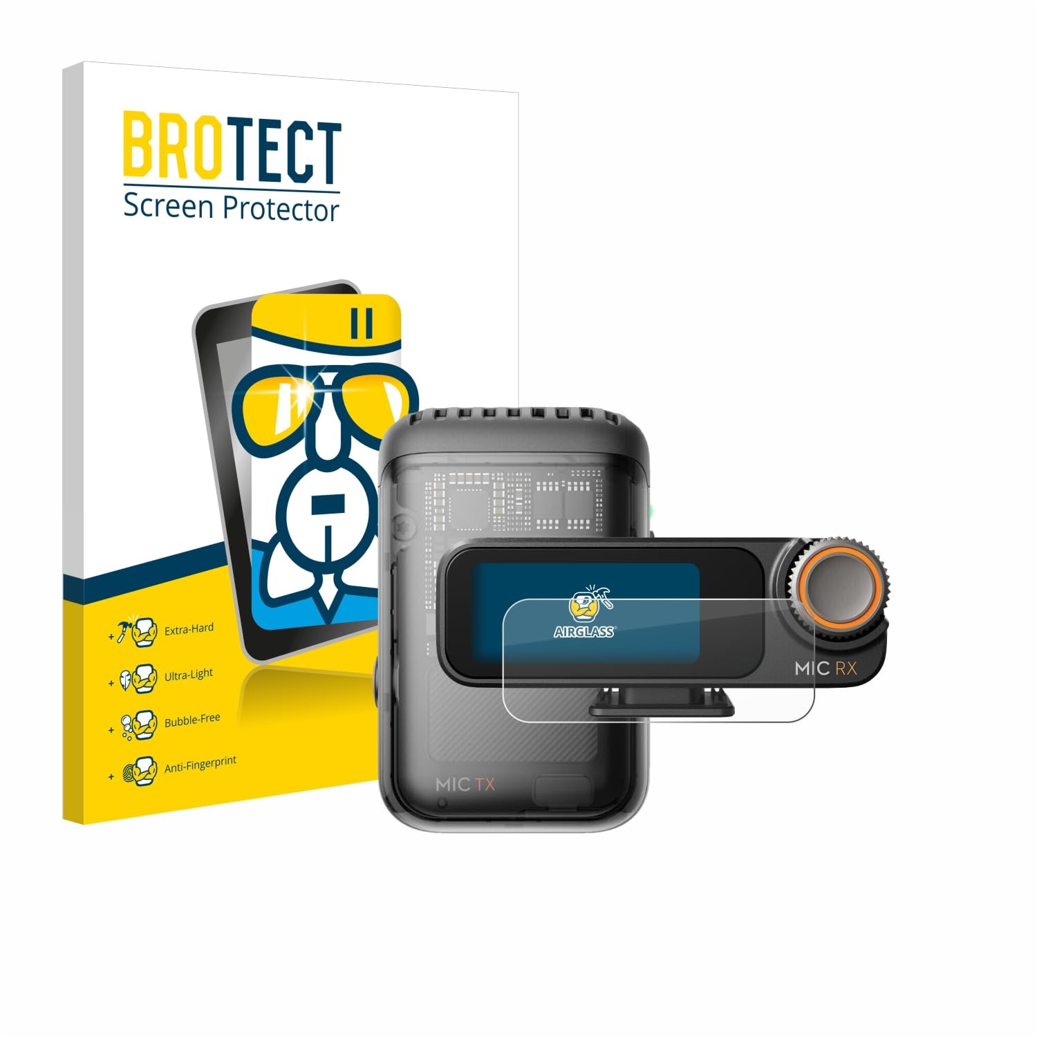 brotect Pellicola Protettiva Vetro per DJI Mic 2 (Receiver) Protezione Schermo [Durezza Estrema 9H, Chiaro]