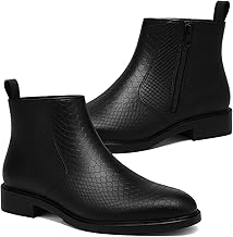 Kraasa Orion-X Men's Vegan Leather Chelsea Boots – Classic Almond Toe Ankle Boots with Textured Finish | Formal & Smart Casual Boots