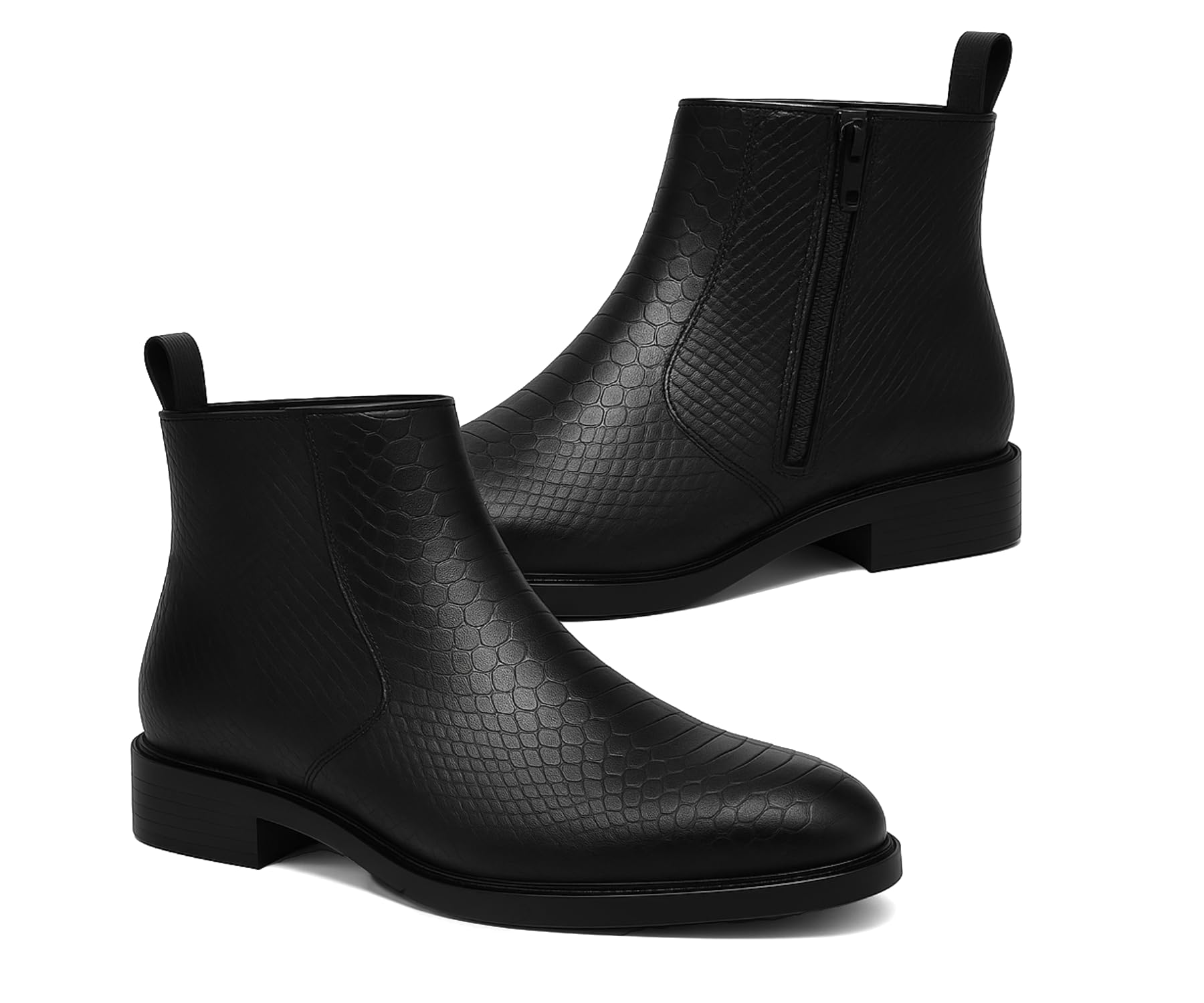 ORION-X Men's Vegan Leather Chelsea Boots – Classic Almond Toe Ankle Boots with Textured Finish | Formal & Smart Casual Boots-image-19
