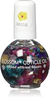 Blossom Scented Cuticle Oil (0.42 oz) infused with REAL flowers - made in USA (Hibiscus)