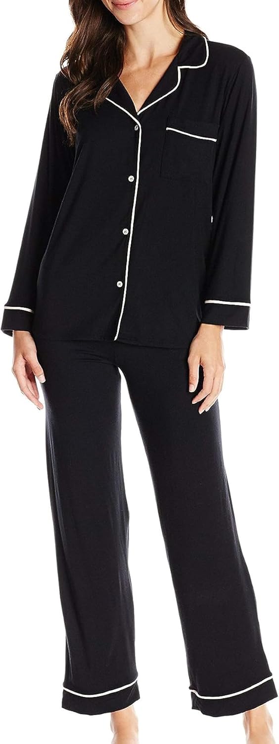 Eberjey Women's Gisele PJ Set X-Small Black/Sorbet Pink