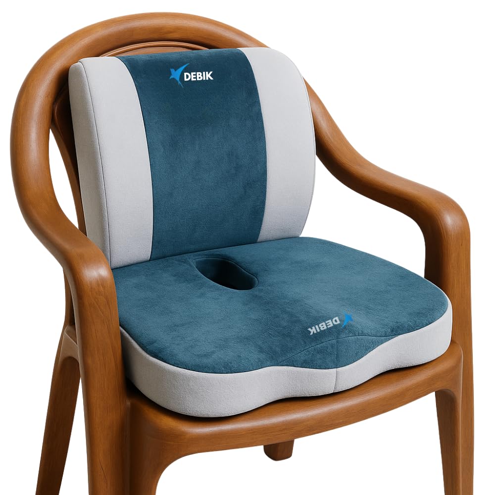 DEBIK® | Seat Cushion & Lumbar Support Pillow for Office, Car