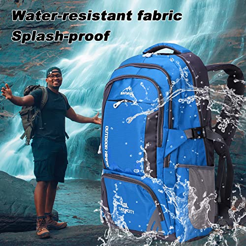 Brecirh 60L Waterproof Hiking Backpack Lightweight Camping Backpacking Backpack For Women Men Durable Day Pack (Blue, 60L) #TOP5