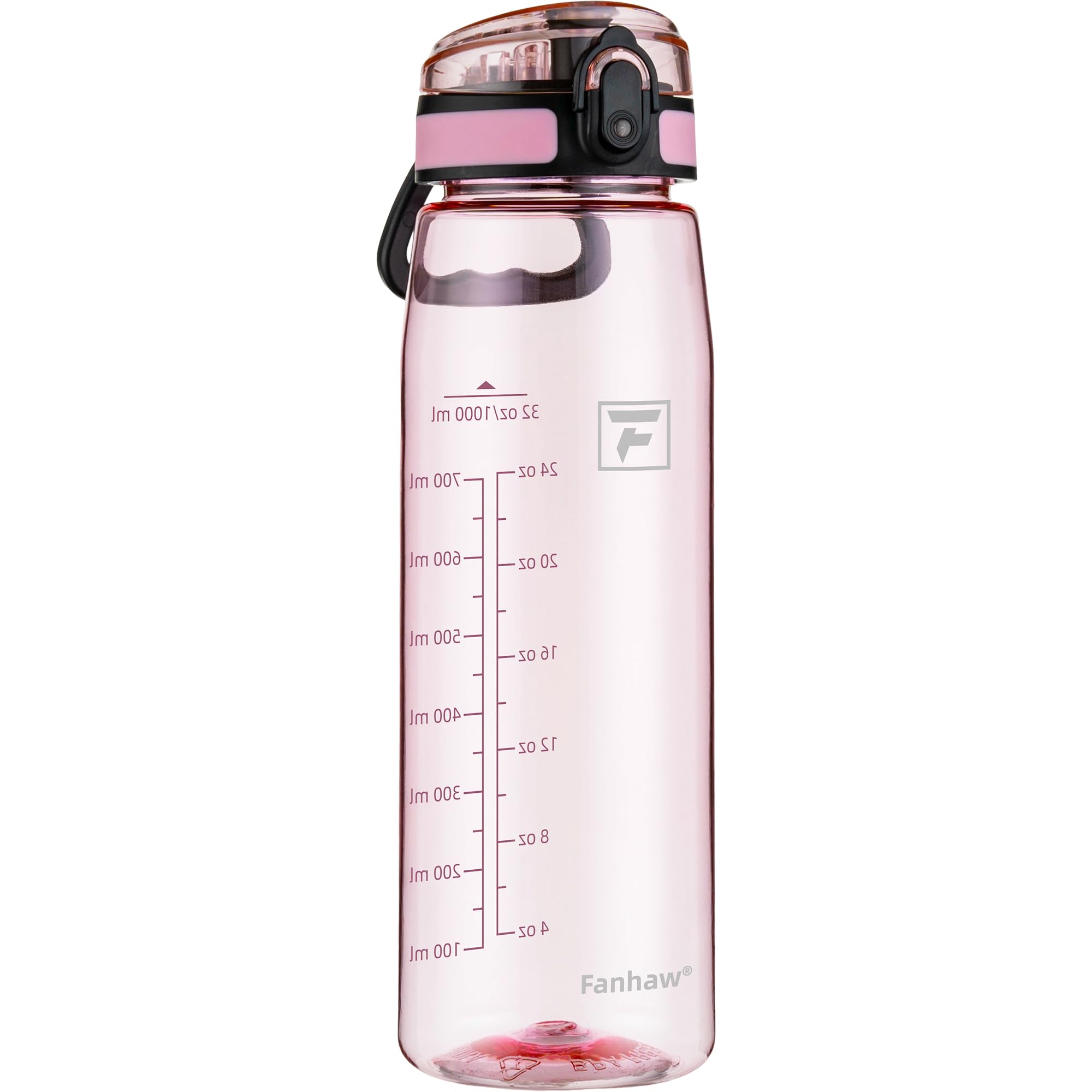 Fanhaw 32 oz Tritan Water Bottle with Chug Lid - Clear, BPA-Free, Lightweight, Wide Mouth, Leak-Proof, Perfect for Gym, Travel, School, Office, and