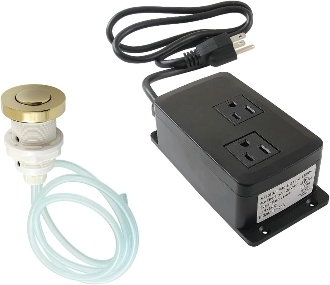 Kingston Brass KAMDK312 Gourmetier Dual Outlet Garbage Disposal Air Switch Kit, Polished Brass