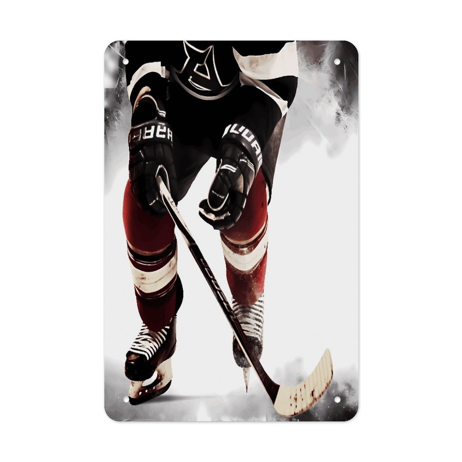 Btcowzrv Style Ice Hockey Pattern Metal Tin Sign Wall Decor Hanging Plaque