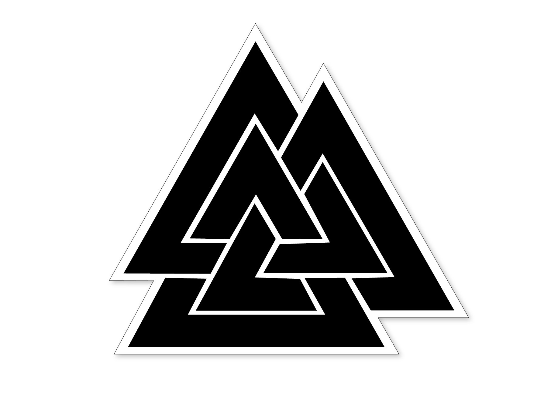 Valknut- Odin's Knot, Norse, Reglious Symbol Vinyl car, Van Decal Sticker 160mm by 150mm