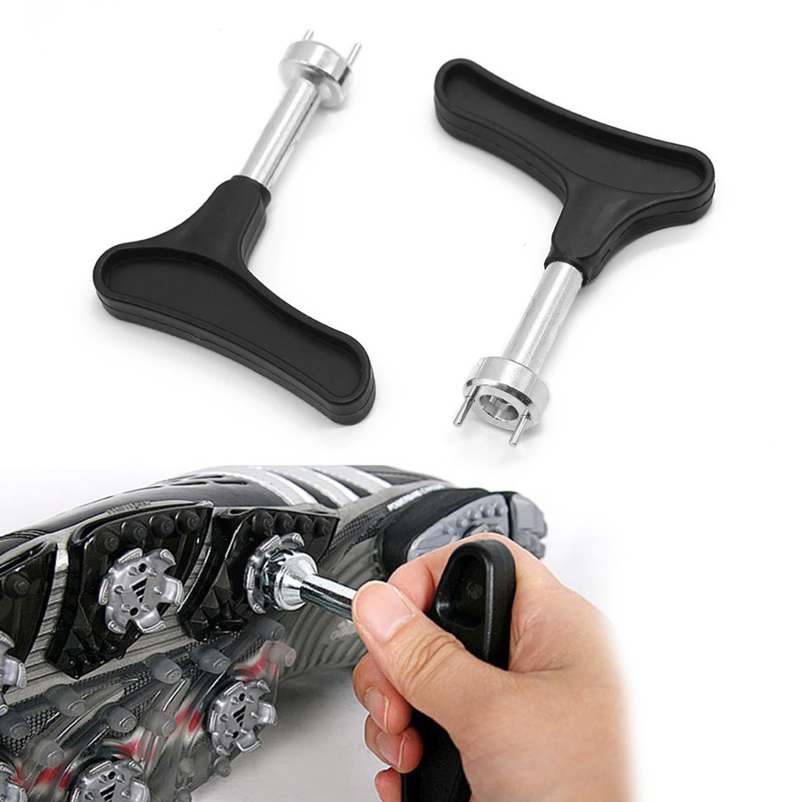 Llave de Tacos de Golf, Herramienta de Extracción, Acero Inoxidable, 2 Piezas