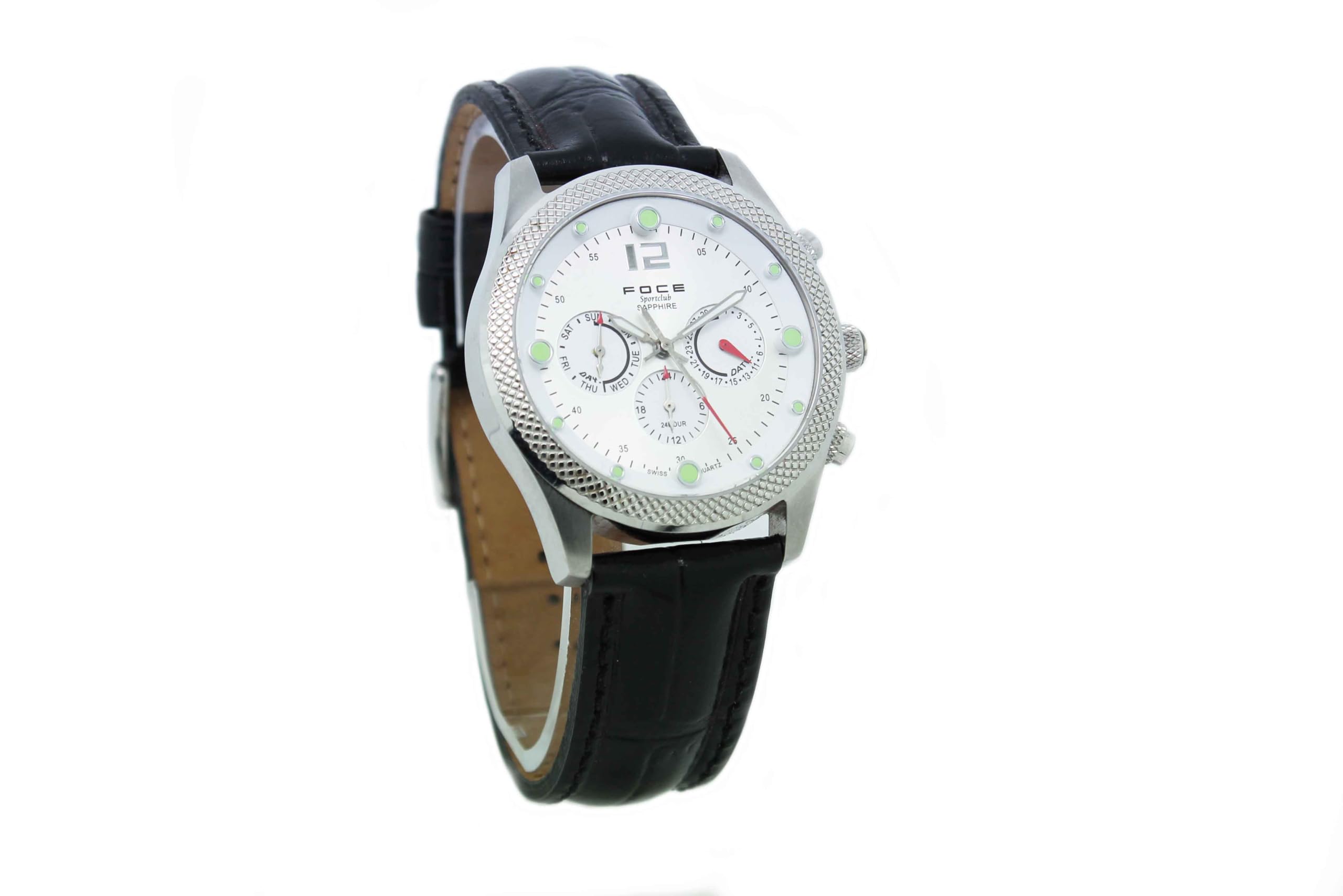 Foce Chronograph White Dial Leather Strap Watch for Men-F944GSL-WHITE (B0CMDF9HQ4) Amazon Price History, Amazon Price Tracker