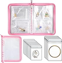 Fennec Mart Portable Transparent Jewelry Storage Book Travel Organizer with Compartments for Jewelry & Photos Ideal for Business Trips & Travel Convenience