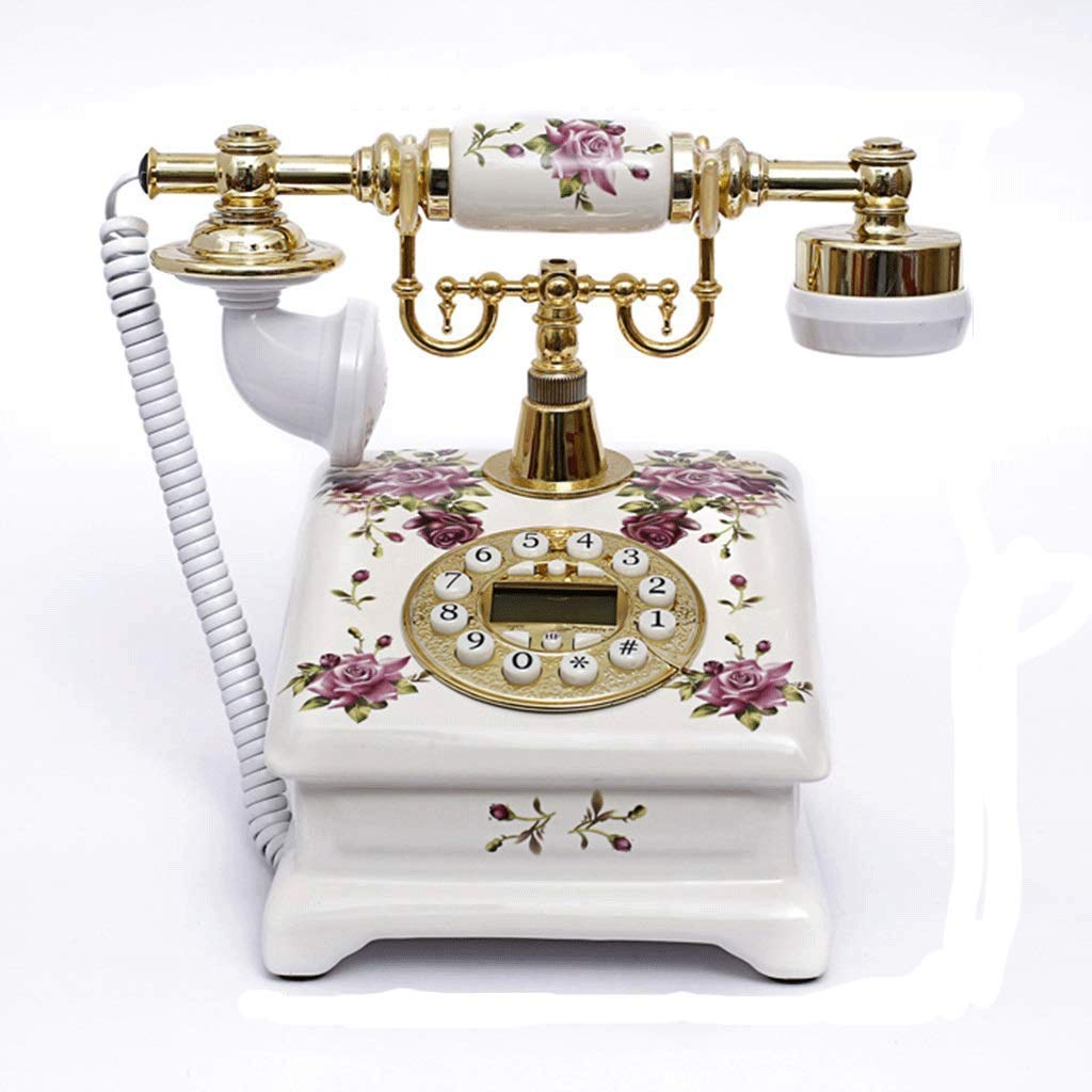 Dom Modny Europejski Antyczny Telefon, Telefony Retro Vintage Klasyczny Telefon Stacjonarny na Biurko Z Wyświetlaczem w Czasie Rzeczywistym Id Dzwoniącego Do Wystroju Domu, Salonu, Wspania