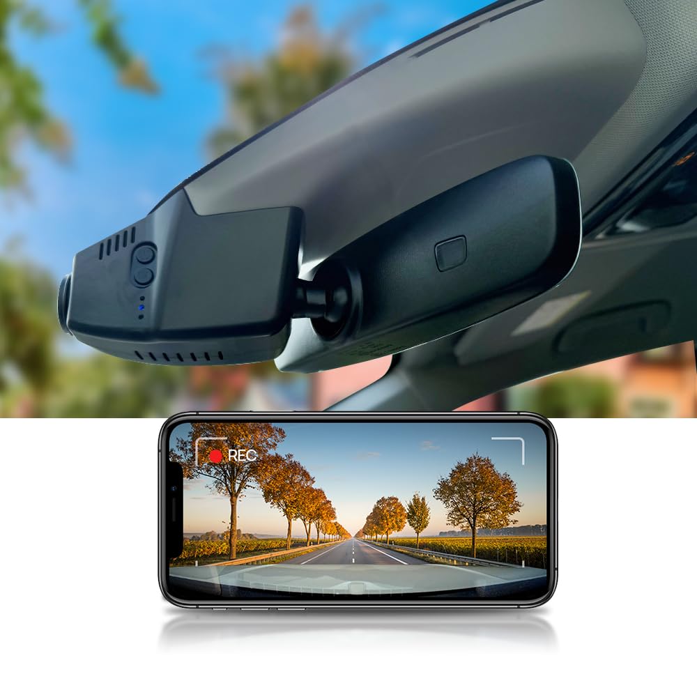 Fitcamx Dashcam 4K Compatibile con Volkswagen VW Taigo 2022 2023 2024 2025 2026 (HD2-6113), OEM, 2160P UHD Video Wifi, Monitoraggio Parcheggio, Sensore G, Registrazione Circolare, WDR, Scheda da 64GB