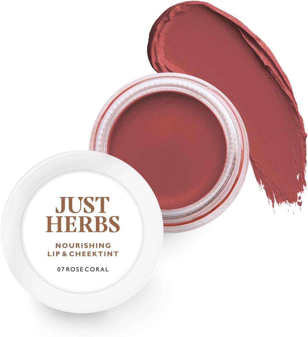 Just Herbs Ayurvedic, Natural Lip & Cheek Tint, Blush For Women- SLS, Chemical & Paraben Free - 07 Rose coral (Creamy Matte)