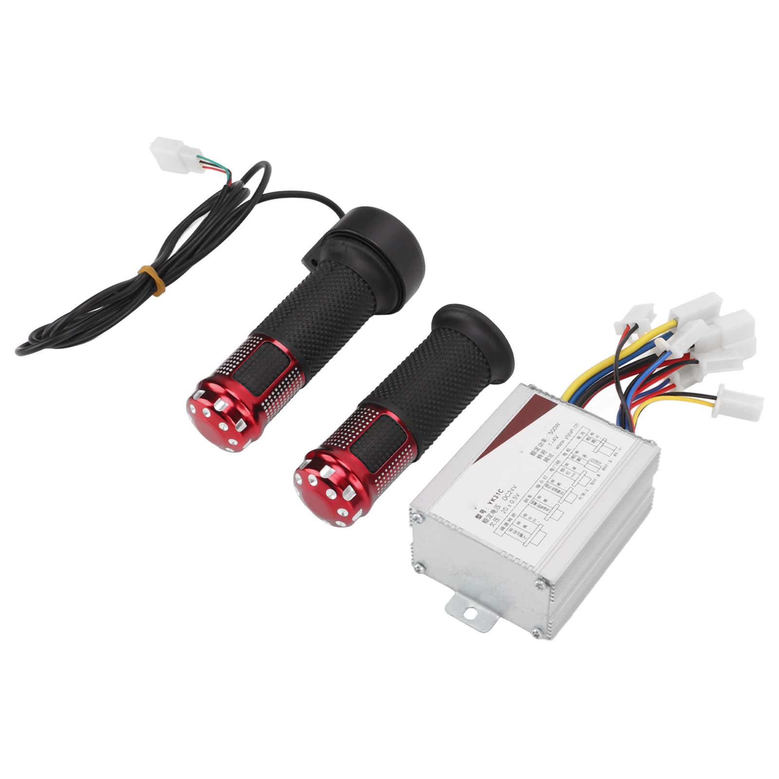 BuyWeek Kit Controller Scooter Elettrico, 24V 500W Kit Controller Motore Bici Elettrica in Lega di Alluminio Controller Motore Spazzola con Maniglia Dell'acceleratore