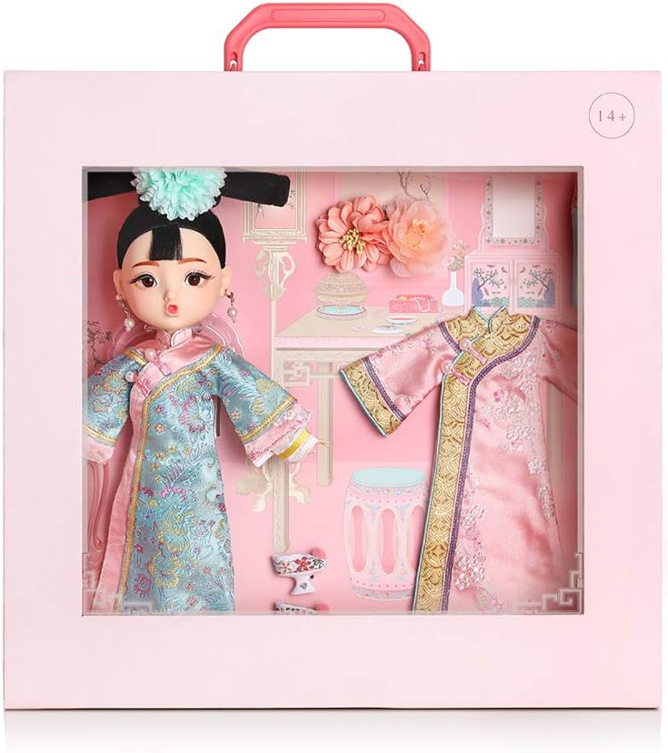Barbie, World Doll, Chinese Princess, Set, Doll Clothes, 11 Inch Doll Accessories, Fairy Tale Dress, Forbidden City Cheongsam, Light Blue + Light Pink, Display Stand