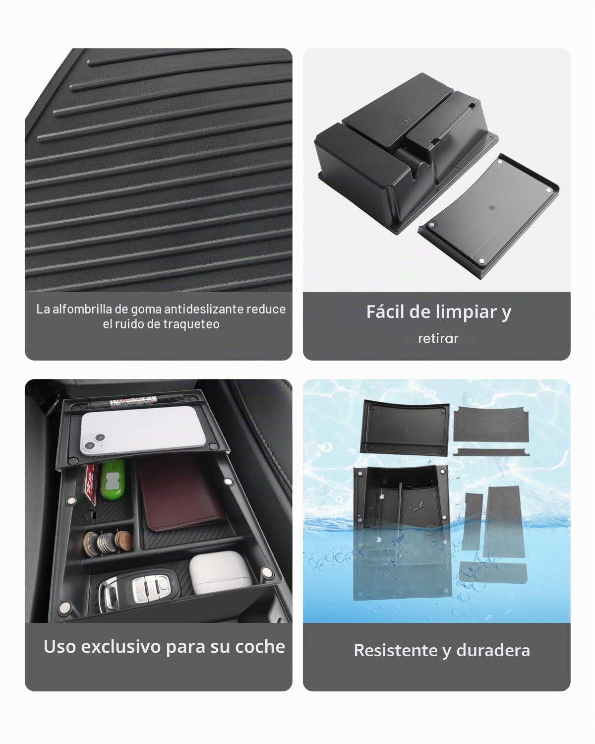 CDEFG Compatible con Kia EV3 2025 2026 consola central, caja de almacenamiento de doble piso debajo del reposabrazos central, organizador de consola central para coche, bandeja EV3 GT Line Accesorios