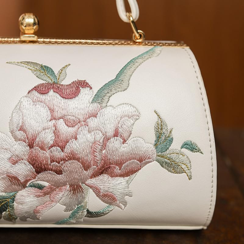 JOEY'S CHOICE Chinese literary style embroidered women's chain bag, microfiber leather embroidered fringed (3.7L)3