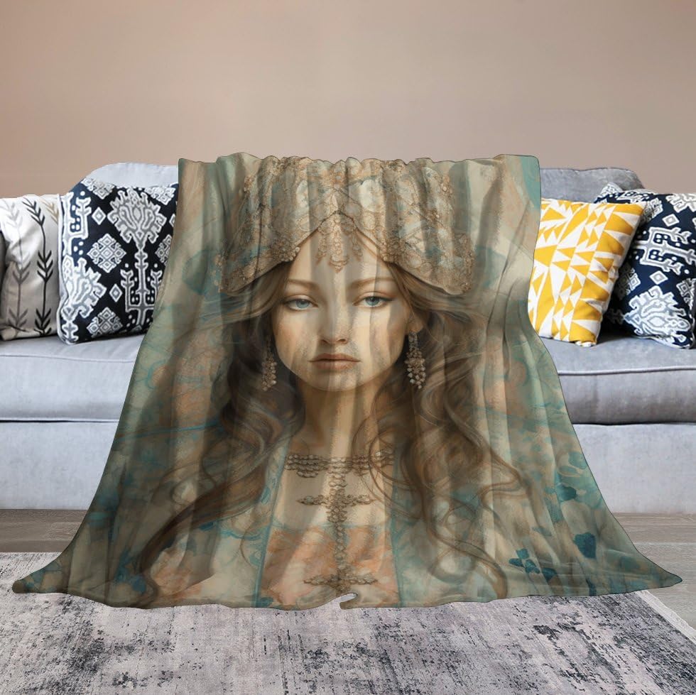 Couverture douce pour femmes bleu sarcelle contre le froid du lit