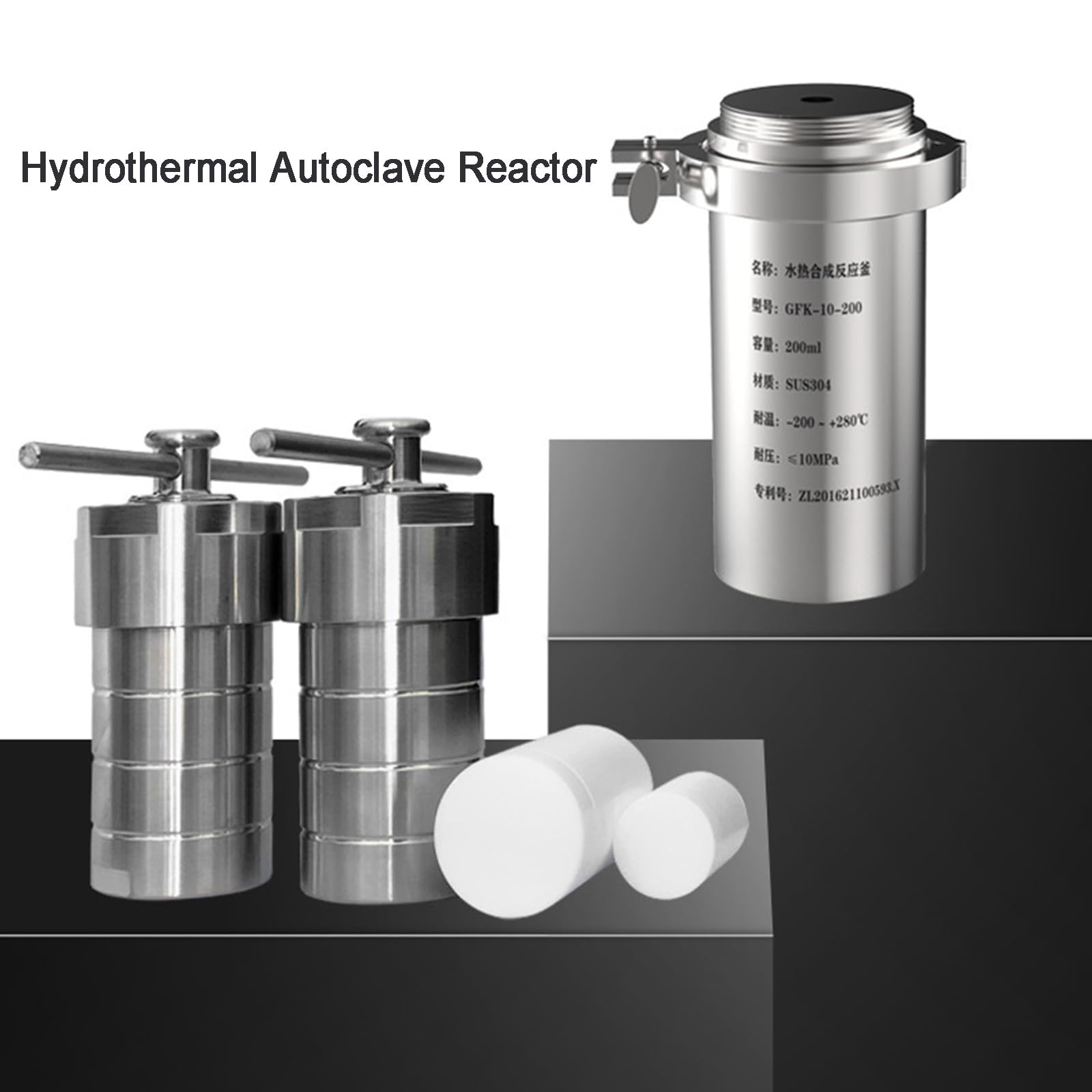 Reattore Autoclave Idrotermale da 200 Ml, Serbatoio di Digestione del Reattore Idrotermale Ad Alta Pressione da 3 MPa, con Rivestimento in PTFE E Guscio in Acciaio Inossidabile 304