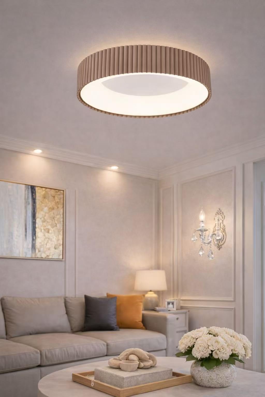 Plafoniera LED Moderna 30W Ø46cm con Telecomando, CCT Regolabile 3000K–4000K–6500K, Luce Soffitto Design Metallo, Lampada da Soffitto per Soggiorno Camera – PN-33OS-3C