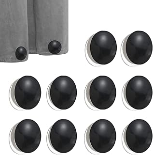 磁気カーテンウェイト 10組入り ラウンド ヘビーデューティ カーテン テーブルクロス用 ノー縫合 シャワーカーテン 磁石（黒）
