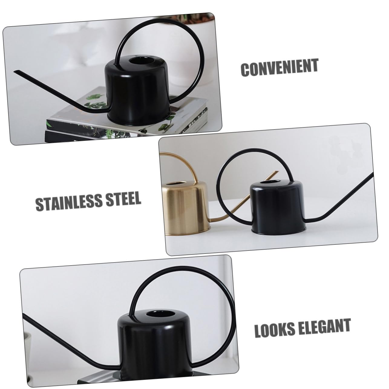 UPKOCH Regadera Ligera Superficie Lisa para Plantas de Acero Inoxidable Capacidad de 1.3l para Riego en Jardinería y Plantas Exteriores