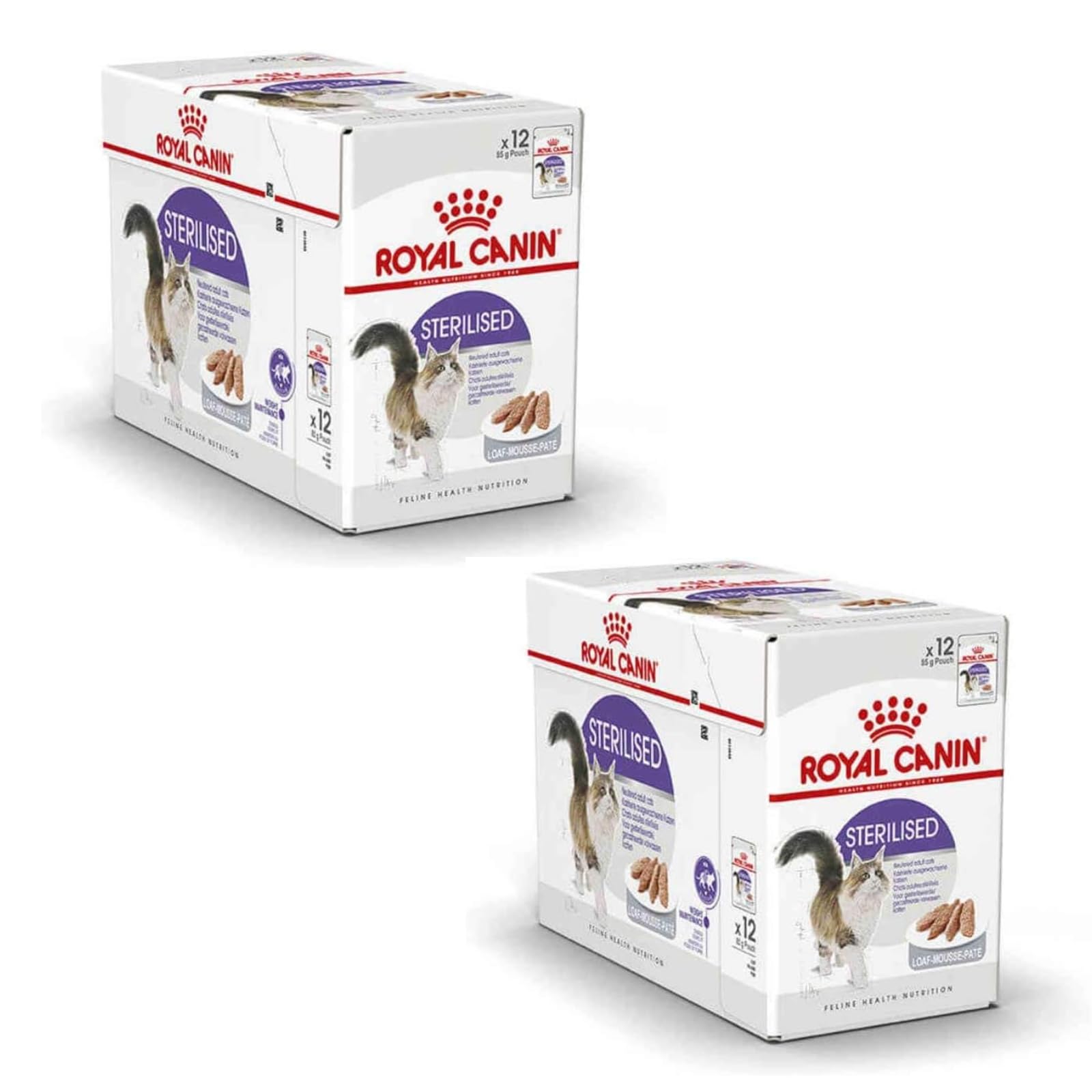 Royal Canin Sterilised Mousse | Paquete Doble | 2 x 12 x 85 g | Alimento Completo para Gatos Adultos | Comida húmeda Especialmente desarrollada para Gatos esterilizados a Partir de los 12 Meses