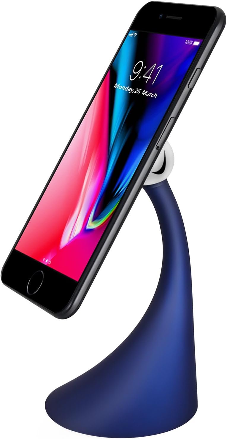 Phone Holder for Desk,KUTHSIC Magnet Phone Stand Desk Phone Mount Cell Phone Holder for iPhone 8,iPhone 8 Plus,iPhone X,iPhone 7,iPhone 7 Plus,Samsung Galaxy and Other Smartphones and Tablets–Blue