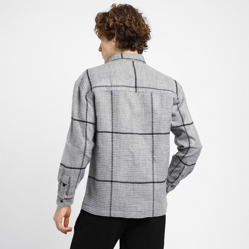 Image of CAHOOT Men's Shacket for Casual Wear | Spread Collar | Long Sleeve | Button Closure | Overshirt /Shacket Crafted with Comfort Fit for Everyday Wear