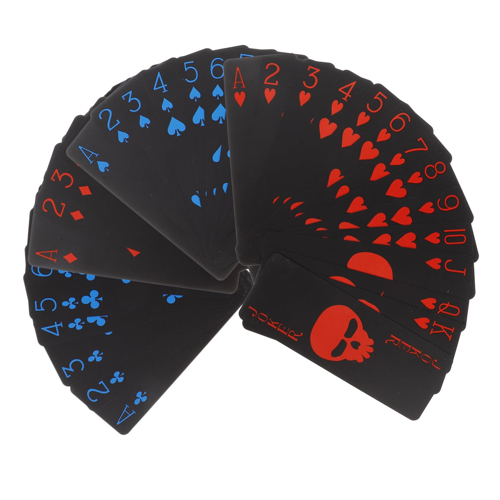 Hemobllo wasserdichte Spielkarten Mit Totenkopf-Motiv Aus Schwarzem PVC Kreatives Kartenspiel Für Erwachsene Für Halloween Und Besondere Anlässe