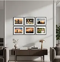 Moldura com paspatur para fotos 15x21cm, kit com 6 porta retratos