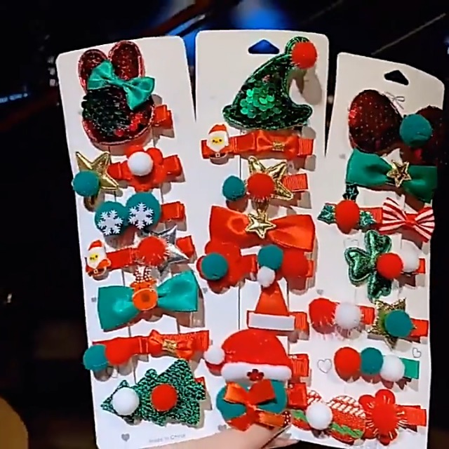 Amazon | クリスマス ヘアクリップ 15個入り クリスマス ヘアピン 子供