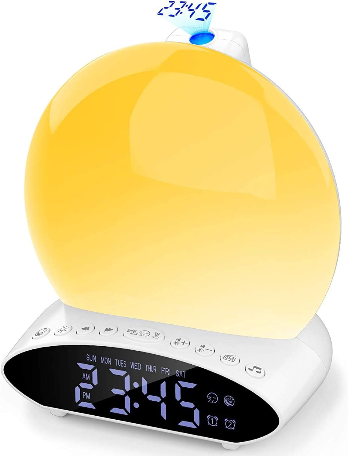 Wake Up Light Sunrise Alarm Clock, 7 Colors Bedside Night Light with Sunrise/Sunset Simulation